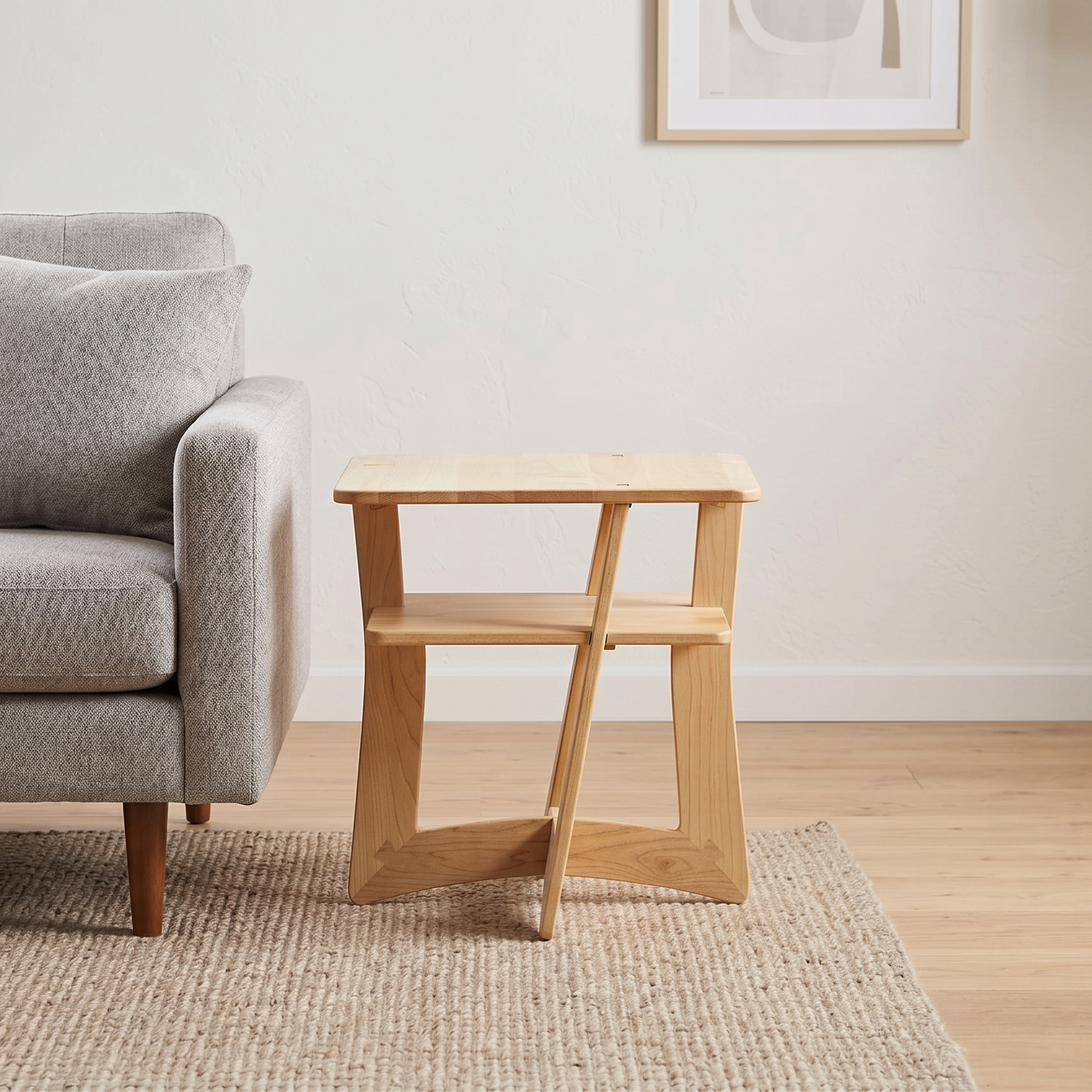 Maple End Table in a living room