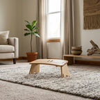 Maple Kneeling Meditation Stool in the center of a room