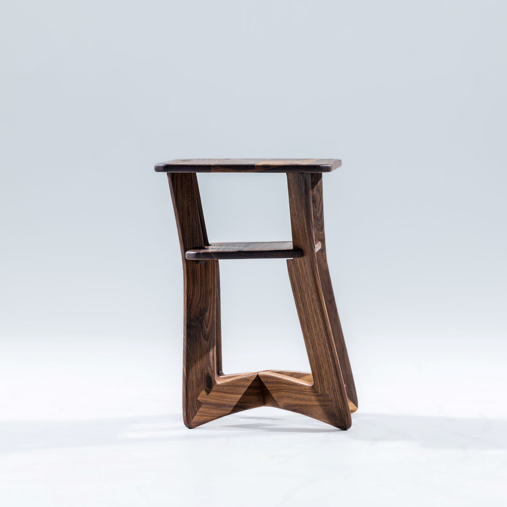 Small Walnut Oxbow Nightstand