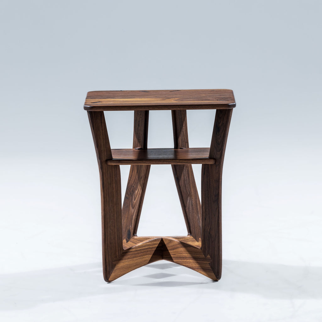 Small Walnut Oxbow Nightstand
