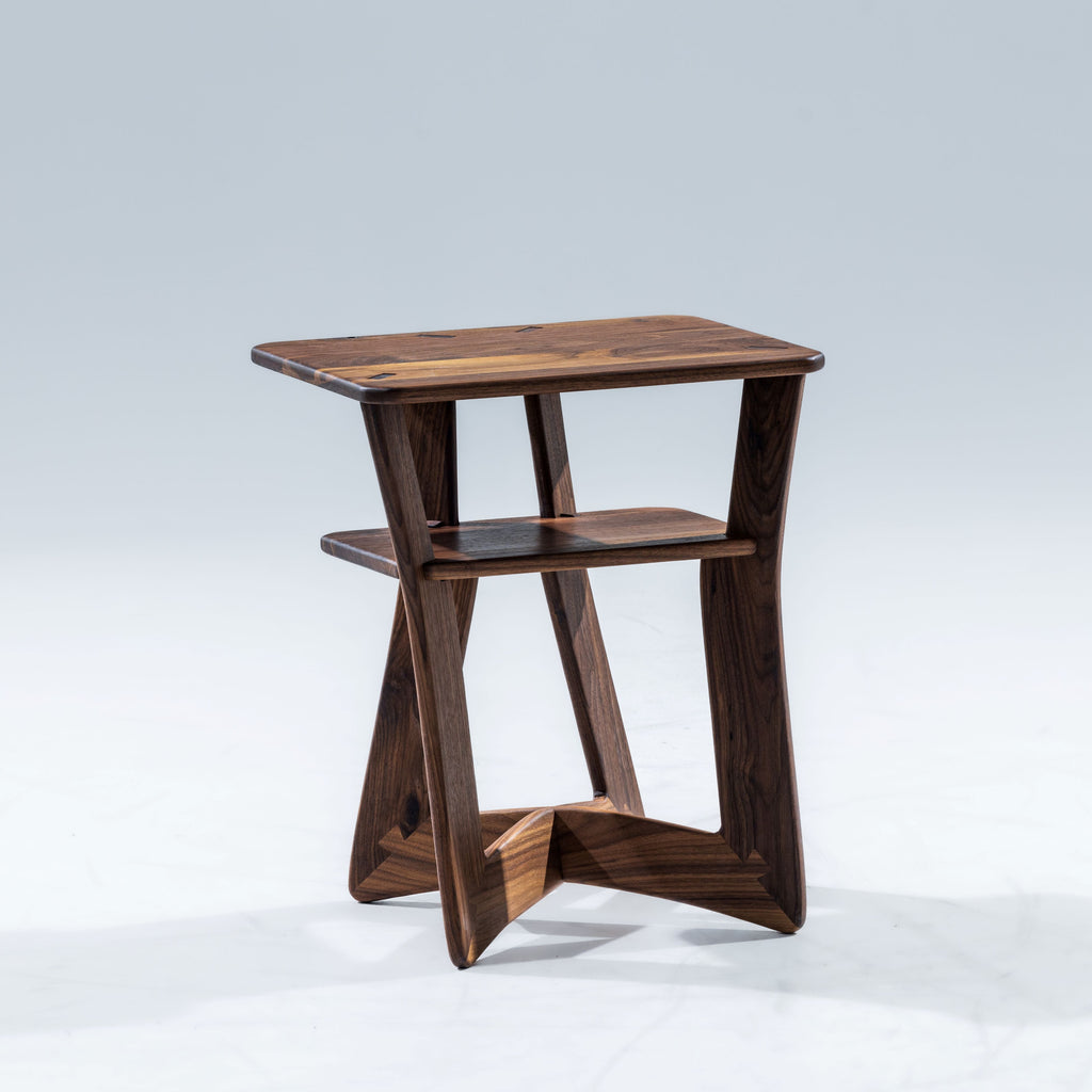 Small Walnut Oxbow Nightstand
