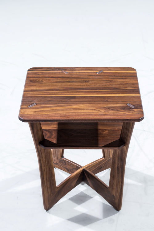 Large Walnut Oxbow Nightstand